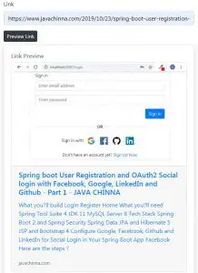 Read more about the article How to Generate Rich Link Preview for Website Link / URL based on the Meta Tags Present in the Web Page with Spring Boot and Jsoup