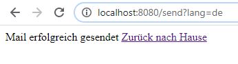 Mail sent success page in german