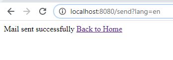 Mail sent success page in english
