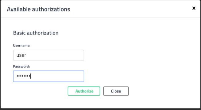 Swagger Authorize Dialog