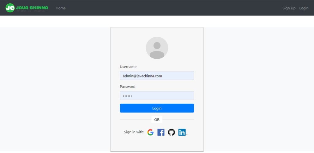 Angular Login Page