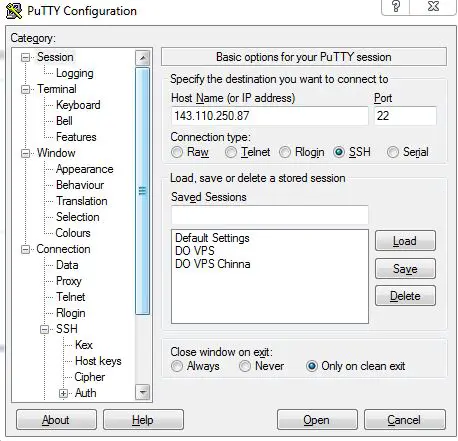 Putty SSH Login