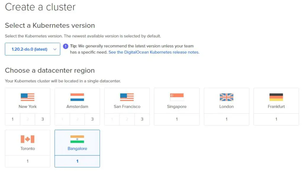 Kubernetes Version and Data Center