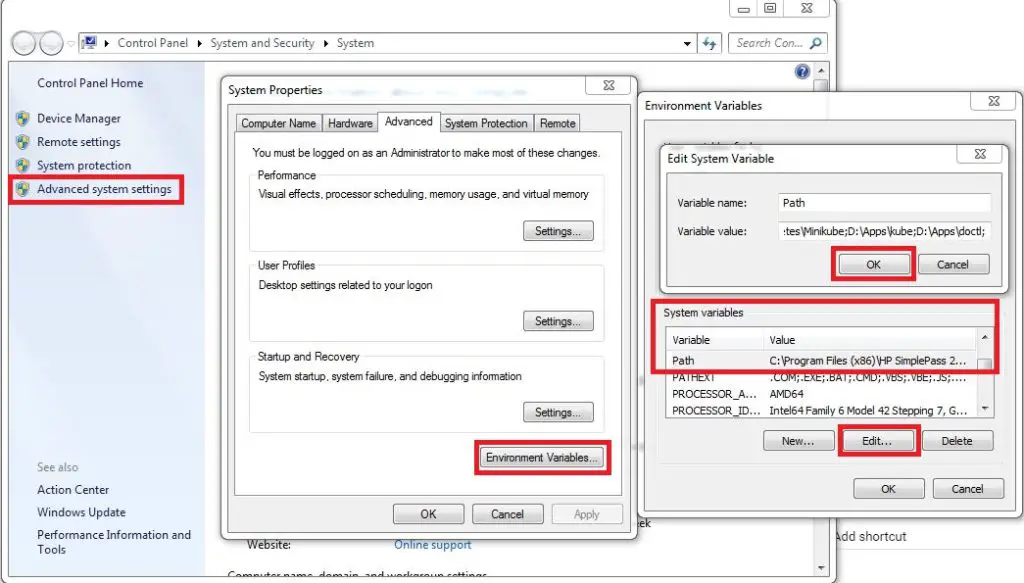 Windows 7 Environment Variables