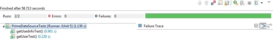 Primary Data Source JUnit Test Results