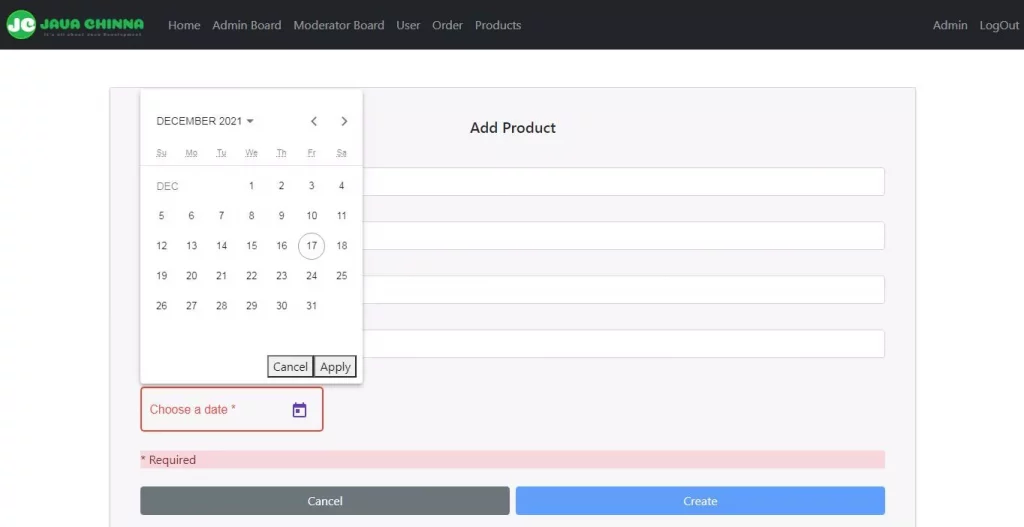 Angular Material Datepicker