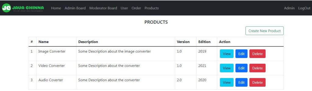 Product List Page