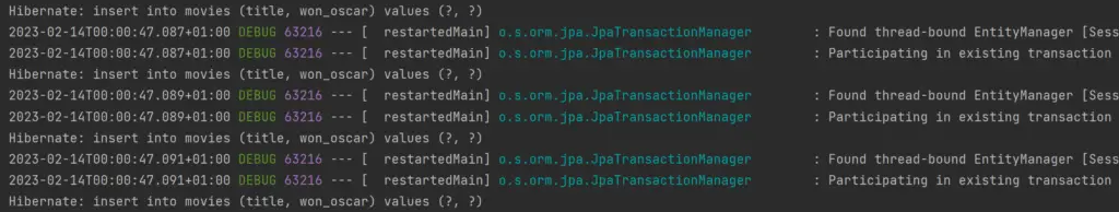 CSV to Database insert statements log